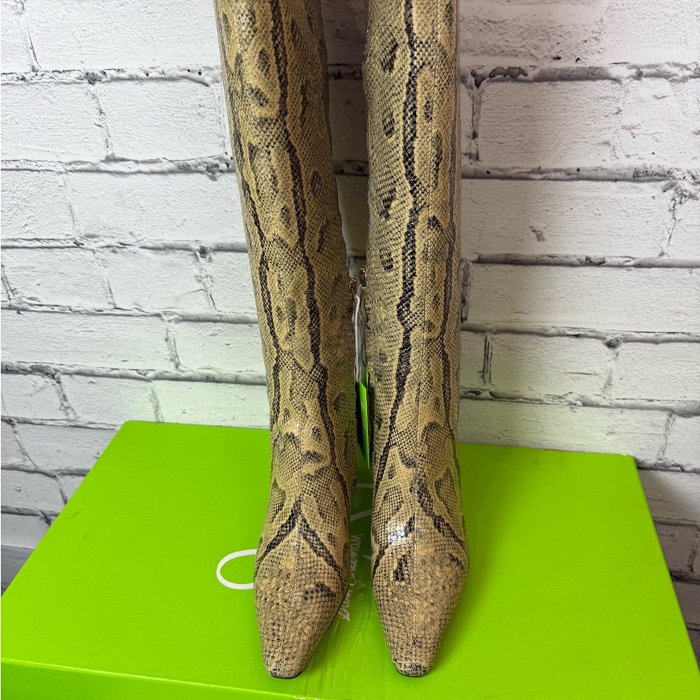 Sam Edelman Sylvia 2 Snakeskin Python Print Tall Knee High Boots Size 6 NEW - Picture 6 of 13